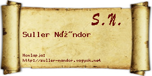 Suller Nándor névjegykártya