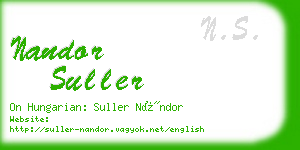 nandor suller business card